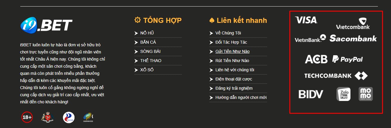 Nạp tiền i9bet tiện ích qua Ngân hàng địa phương