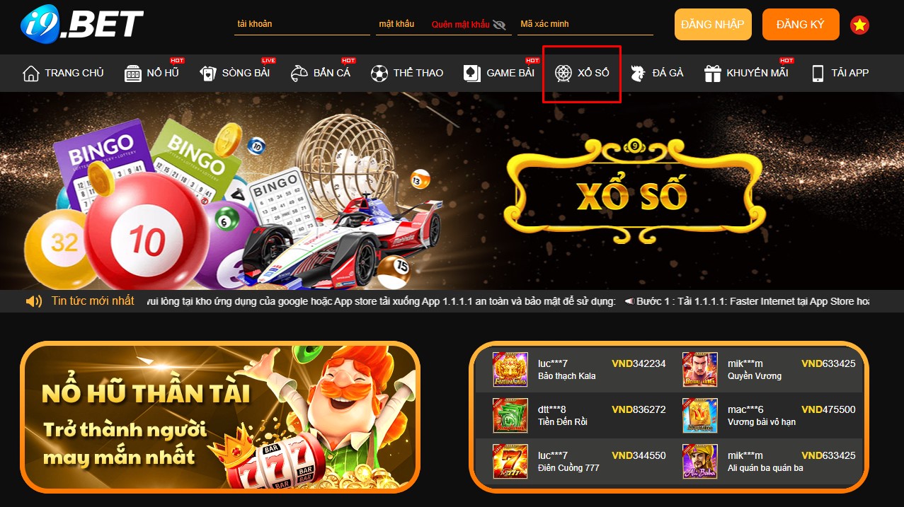 Xổ số rồng bạch kim i9bet mới lạ